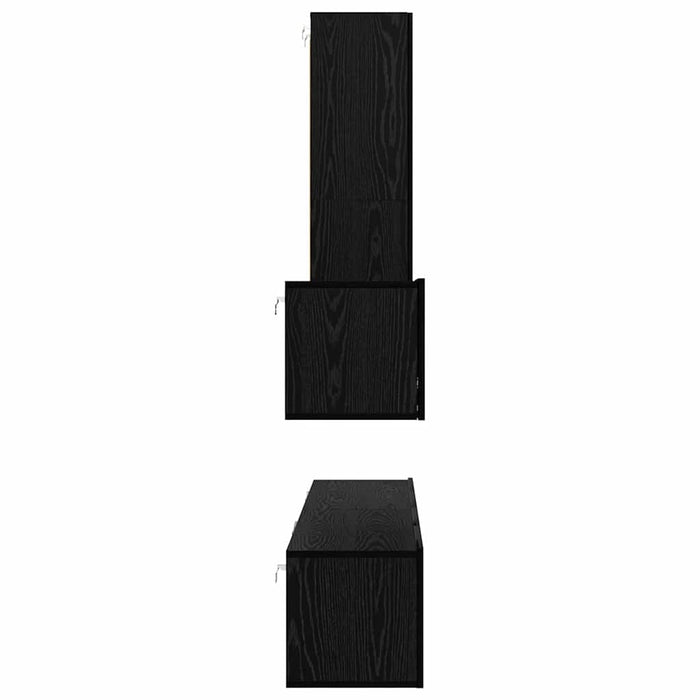 Dulap pentru TV pe Perete cu raft Altele cu depozitare cu ușă 4 pcs Stejar negru - WALTI WALTI