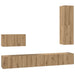 Dulap pentru TV pe Perete 4 pcs Stejar Artizanal Lemn compozit - WALTI WALTI
