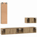 Dulap pentru TV pe Perete 4 pcs Stejar Artizanal Lemn compozit - WALTI WALTI
