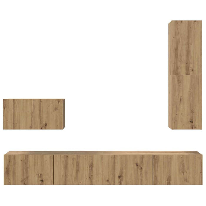 Dulap pentru TV pe Perete 4 pcs Stejar Artizanal Lemn compozit - WALTI WALTI