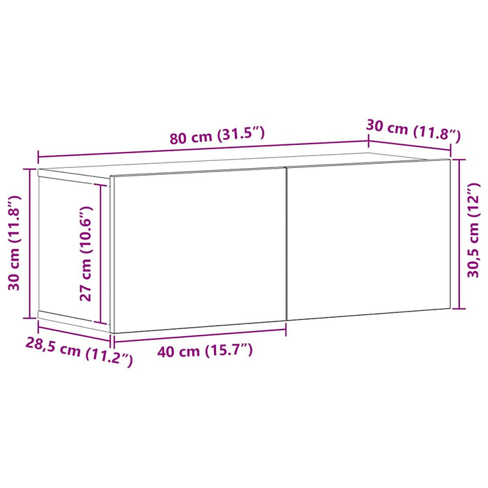 Set comodă TV cu raft Altele cu depozitare cu ușă 7 pcs Stejar negru Lemn compozit - WALTI WALTI