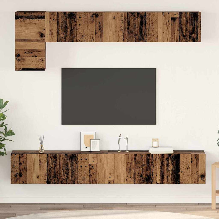 Set comodă TV 5 pcs Lemn vechi Mediu 100 cm x 30 cm x 30 cm - WALTI WALTI