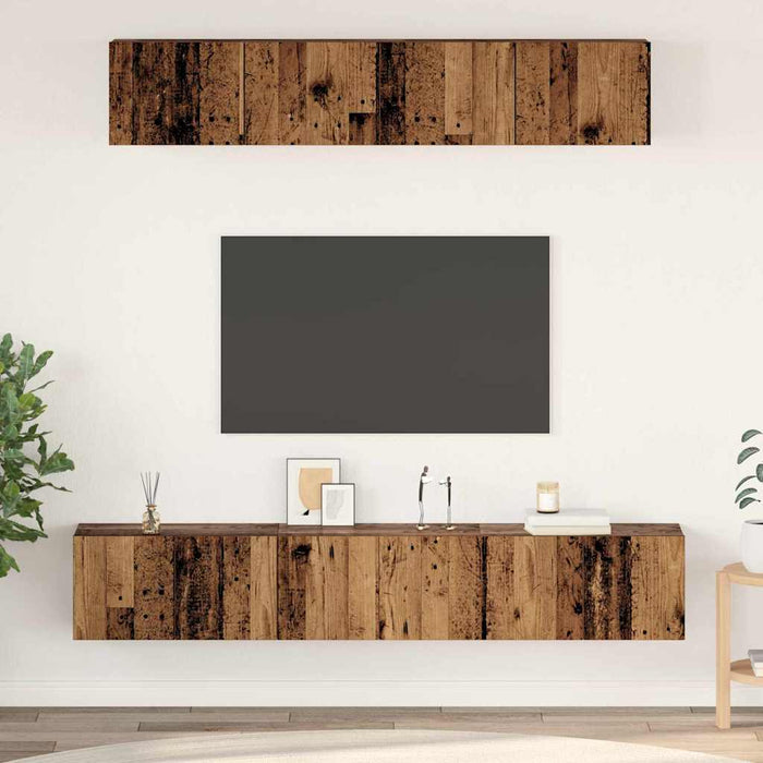 Set comodă TV 5 pcs Lemn vechi Standard Mediu Lemn compozit - WALTI WALTI