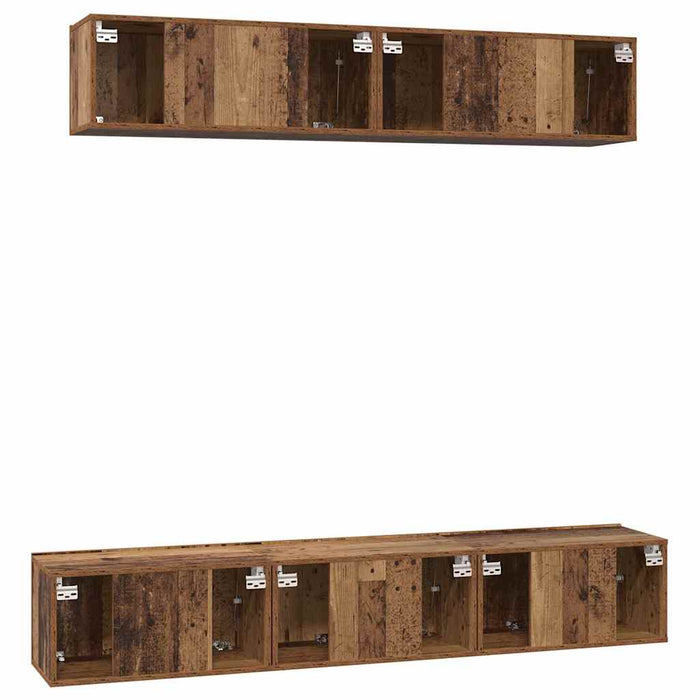 Set comodă TV 5 pcs Lemn vechi Standard Mediu Lemn compozit - WALTI WALTI