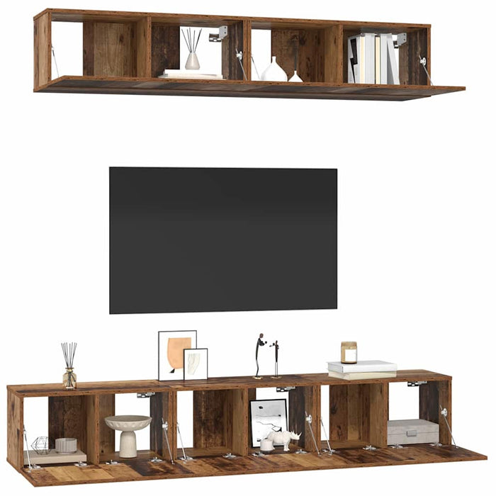Set comodă TV 5 pcs Lemn vechi Standard Mediu Lemn compozit - WALTI WALTI