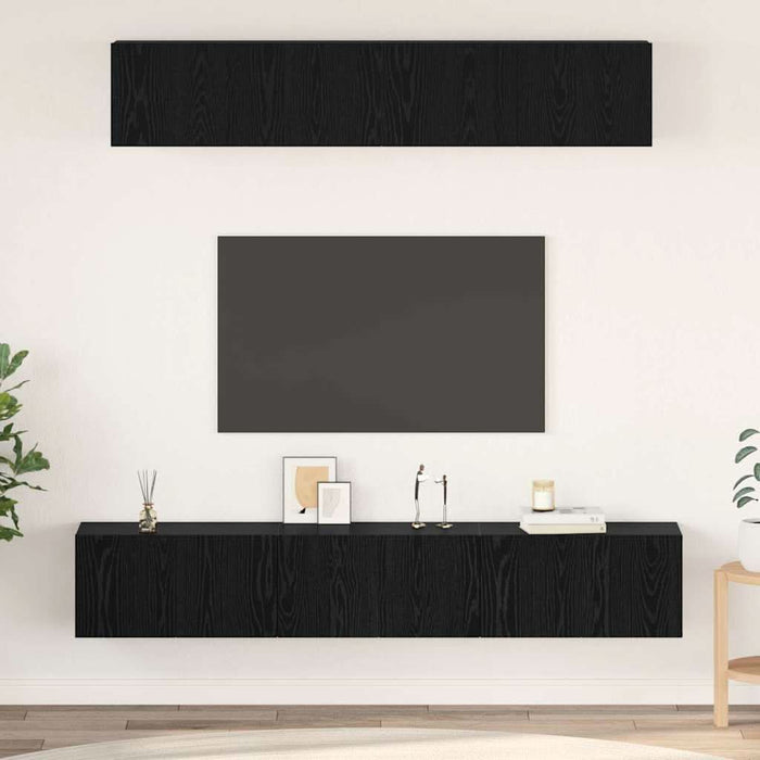 Set comodă TV 5 pcs Stejar negru 80 x 30 x 30 cm Lemn compozit - WALTI WALTI
