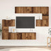 Set comodă TV Pe perete 8 pcs Lemn Vechi Lemn compozit - WALTI WALTI