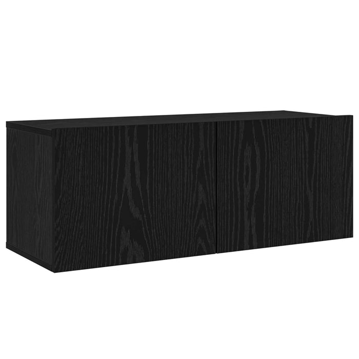 Set comodă TV Pe perete 8 pcs Stejar Negru Lemn compozit - WALTI WALTI