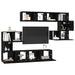 Set comodă TV Pe perete 8 pcs Stejar Negru Lemn compozit - WALTI WALTI