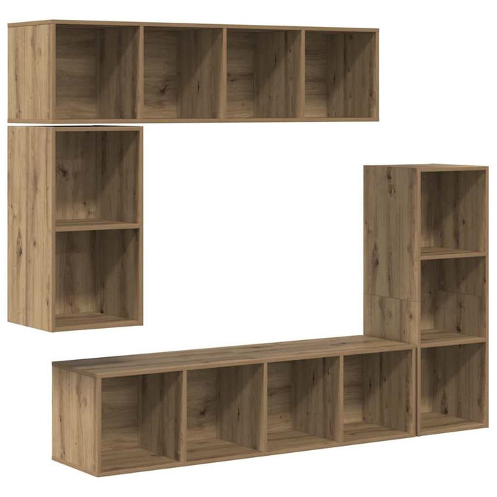 Set comodă TV 4 pcs stejar artizanal Lemn compozit - WALTI WALTI