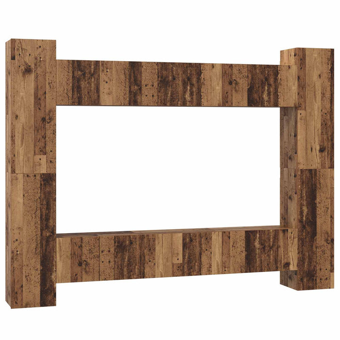 Set comodă TV 10 pcs Lemn Vechi 30,5 x 30 x 90 cm Lemn compozit - WALTI WALTI