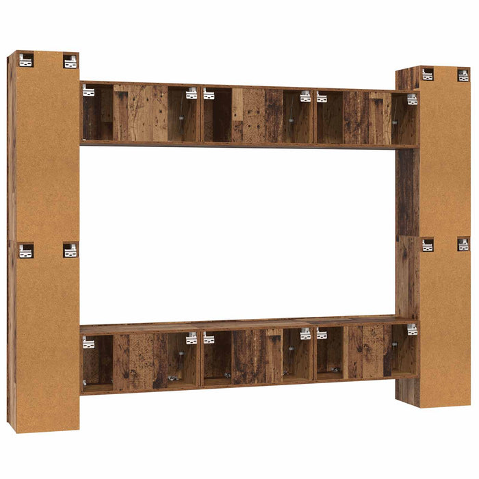 Set comodă TV 10 pcs Lemn Vechi 30,5 x 30 x 90 cm Lemn compozit - WALTI WALTI