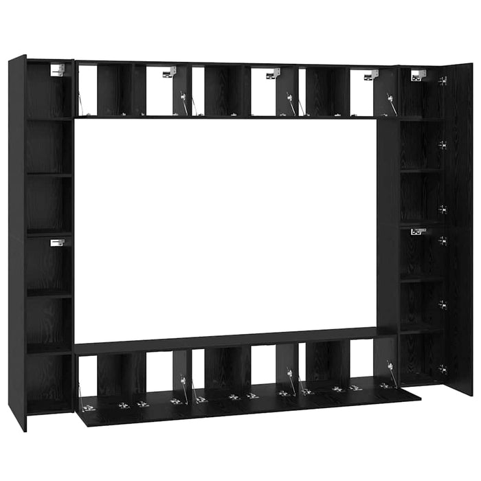 Set comodă TV 10 pcs Stejar negru Mediu 30.5 x 30 x 90 cm - WALTI WALTI