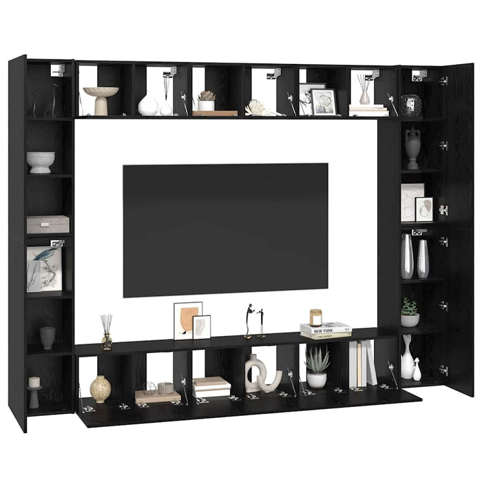 Set comodă TV 10 pcs Stejar negru Mediu 30.5 x 30 x 90 cm - WALTI WALTI