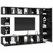 Set comodă TV Pe perete 10 pcs Stejar Negru Lemn compozit - WALTI WALTI