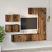 Set comodă TV 6 pcs Lemn vechi 30.5 x 30 x 90 cm Lemn compozit - WALTI WALTI