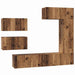 Set comodă TV 6 pcs Lemn vechi 30.5 x 30 x 90 cm Lemn compozit - WALTI WALTI