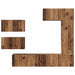 Set comodă TV 6 pcs Lemn vechi 30.5 x 30 x 90 cm Lemn compozit - WALTI WALTI