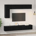 Set comodă TV cu raft Pe perete Altele 6 pcs Stejar negru 30.5 x 30 x 90 cm - WALTI WALTI