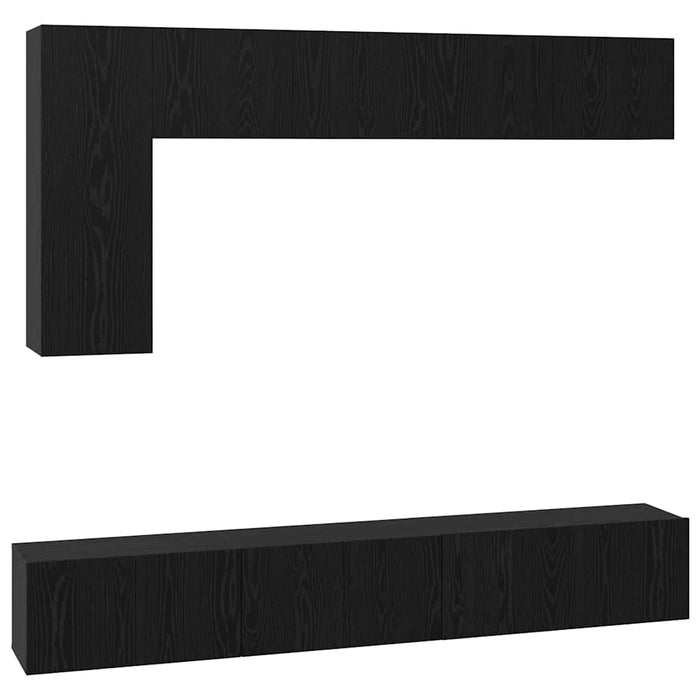 Set comodă TV cu raft Pe perete Altele 6 pcs Stejar negru 30.5 x 30 x 90 cm - WALTI WALTI