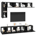 Set comodă TV cu raft Pe perete Altele 6 pcs Stejar negru 30.5 x 30 x 90 cm - WALTI WALTI