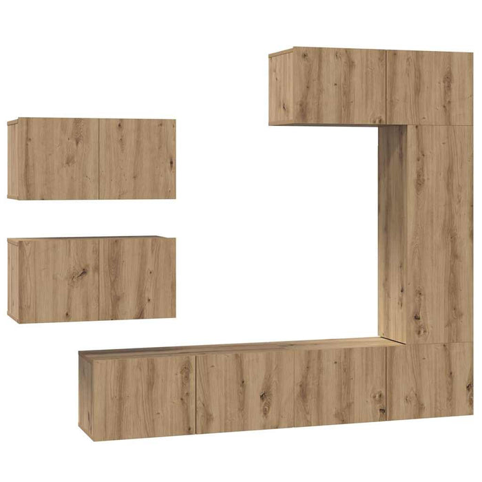Set comodă TV cu raft Altele 6 pcs stejar artizanal 30.5 x 30 x 90 cm - WALTI WALTI