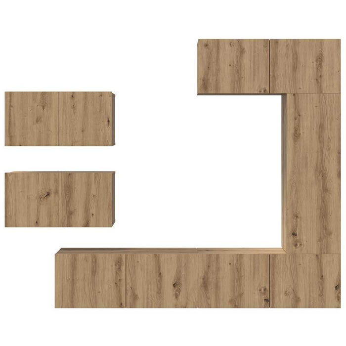 Set comodă TV cu raft Altele 6 pcs stejar artizanal 30.5 x 30 x 90 cm - WALTI WALTI