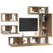 Set comodă TV cu raft Altele 6 pcs stejar artizanal 30.5 x 30 x 90 cm - WALTI WALTI