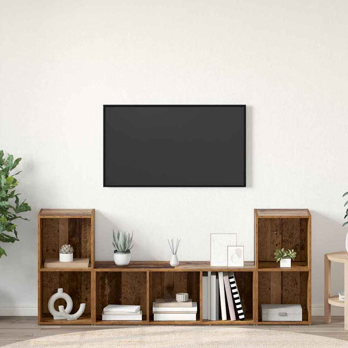 Set comodă TV Pe perete 3 pcs Maro Lemn compozit - WALTI WALTI