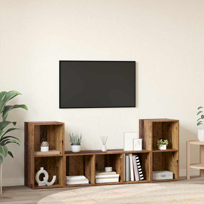 Set comodă TV Pe perete 3 pcs Maro Lemn compozit - WALTI WALTI