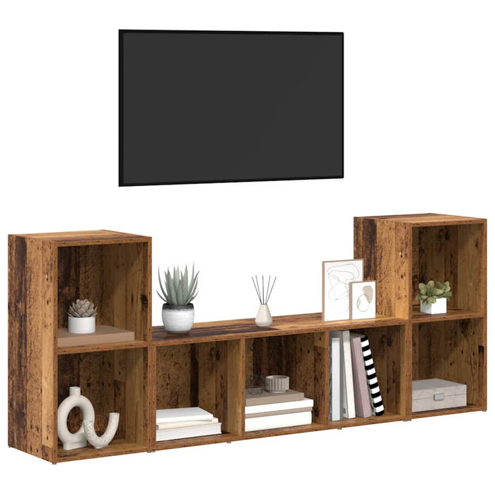 Set comodă TV Pe perete 3 pcs Maro Lemn compozit - WALTI WALTI