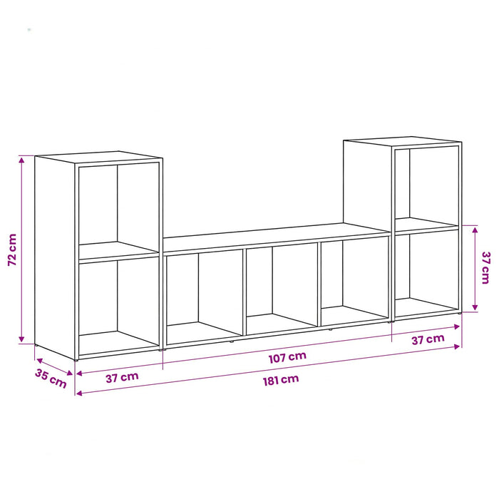 Set comodă TV Pe perete 3 pcs Maro Lemn compozit - WALTI WALTI