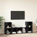 Set comodă TV Pe perete 3 pcs Negru Lemn compozit - WALTI WALTI
