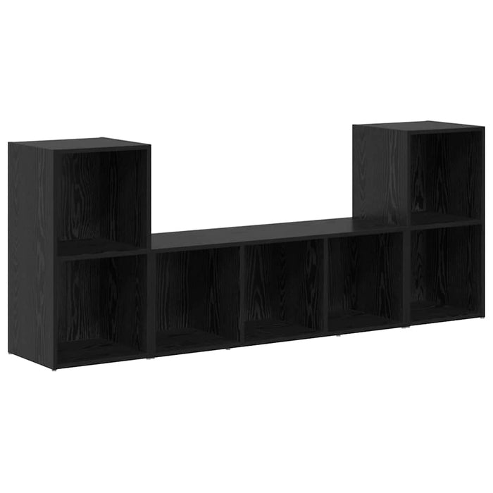 Set comodă TV Pe perete 3 pcs Negru Lemn compozit - WALTI WALTI