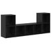 Set comodă TV Pe perete 3 pcs Negru Lemn compozit - WALTI WALTI