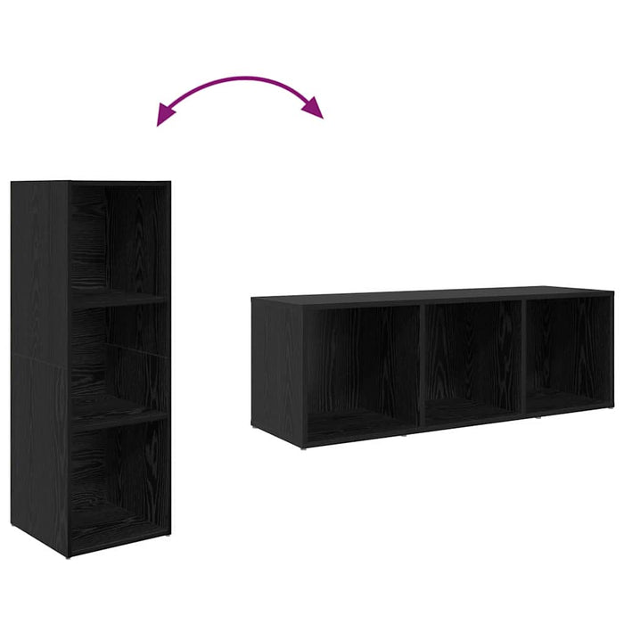 Set comodă TV Pe perete 3 pcs Negru Lemn compozit - WALTI WALTI