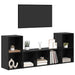Set comodă TV Pe perete 3 pcs Negru Lemn compozit - WALTI WALTI