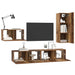 Set comodă TV cu sertar 4 pcs Lemn Vechi Lemn compozit - WALTI WALTI