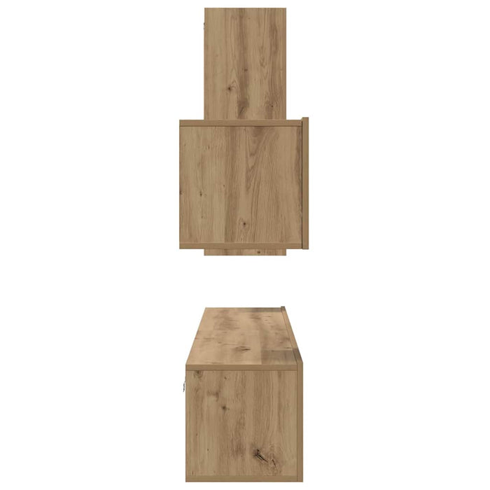 Set comodă TV cu sertar 4 pcs Stejar Artizanal Lemn compozit - WALTI WALTI