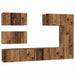 Set comodă TV 6 pcs Lemn vechi 30.5 x 30 x 90 cm Lemn compozit - WALTI WALTI