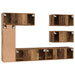 Set comodă TV 6 pcs Lemn vechi 30.5 x 30 x 90 cm Lemn compozit - WALTI WALTI