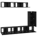 Set comodă TV cu raft Pe perete Altele 6 pcs Stejar negru 30.5 x 30 x 90 cm - WALTI WALTI