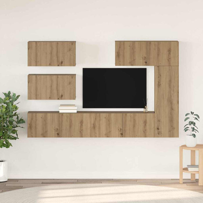 Set comodă TV cu raft Altele 6 pcs stejar artizanal 30.5 x 30 x 90 cm - WALTI WALTI