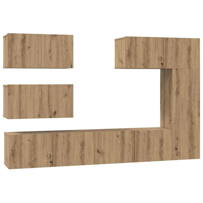 Set comodă TV cu raft Altele 6 pcs stejar artizanal 30.5 x 30 x 90 cm - WALTI WALTI