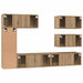 Set comodă TV cu raft Altele 6 pcs stejar artizanal 30.5 x 30 x 90 cm - WALTI WALTI