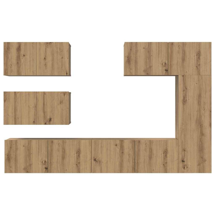 Set comodă TV cu raft Altele 6 pcs stejar artizanal 30.5 x 30 x 90 cm - WALTI WALTI