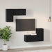 Set Cabinet TV cu raft cu depozitare cu ușă 4 pcs Stejar negru 60 x 30 x 30 cm - WALTI WALTI