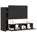 Dulap pentru TV pe Perete 4 pcs Stejar negru Lemn compozit - WALTI WALTI
