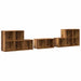 Set dulap TV Pe perete 8 pcs Lemn Vechi Lemn compozit - WALTI WALTI