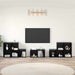Set dulap TV Pe perete 8 pcs Stejar Negru Lemn compozit - WALTI WALTI